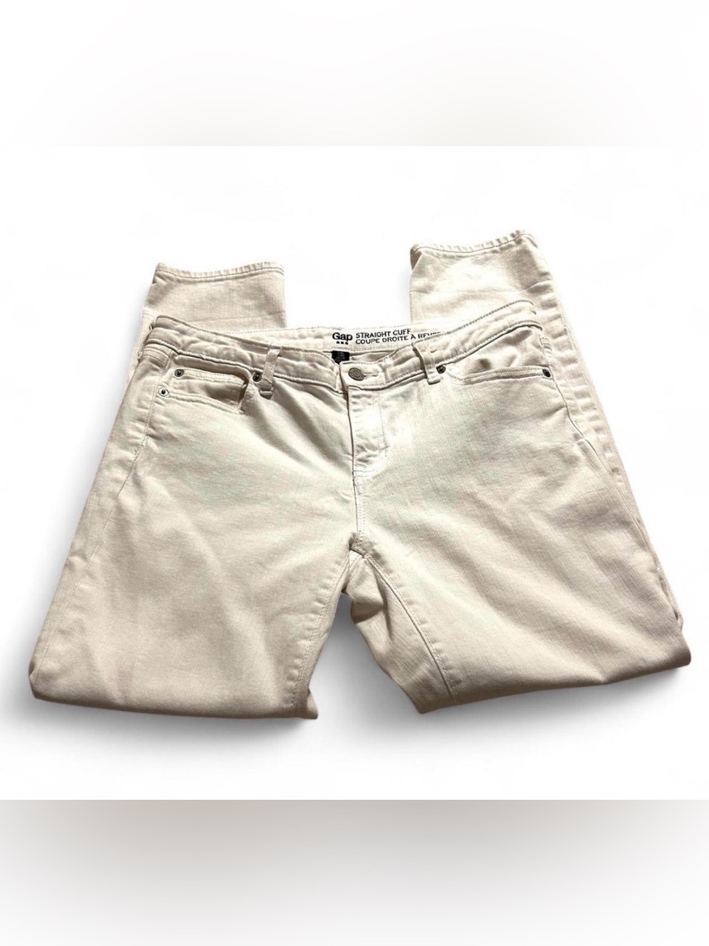 Gap straight leg white jeans 8 R
